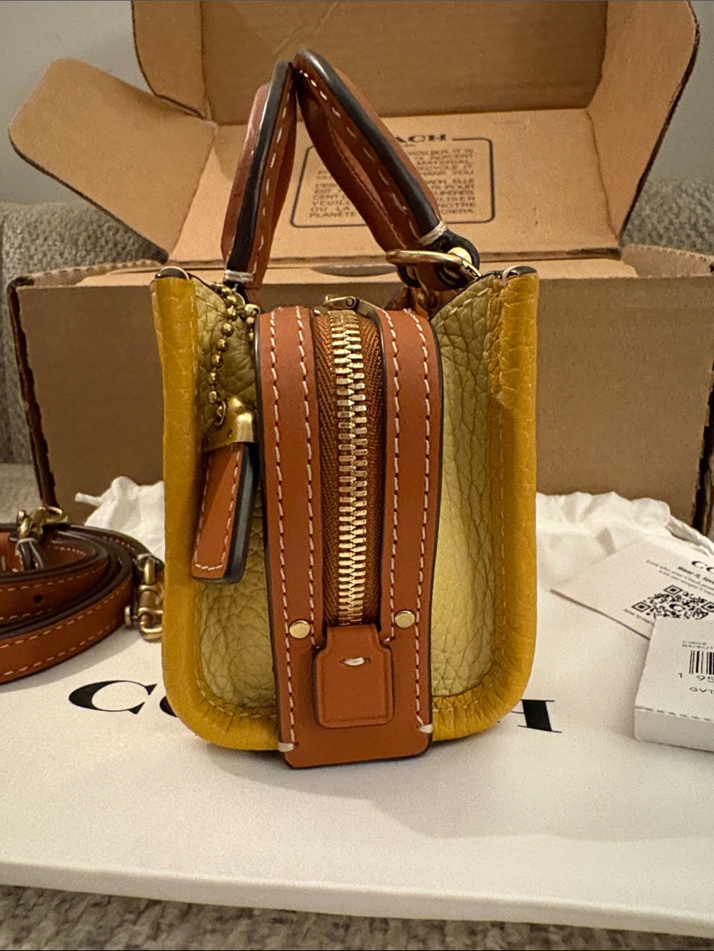 Coach NWT Rogue 12 in Colorblock Regenerative Leather - Picture 6 of 12
